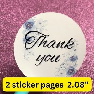 2  pages  thank you stickers size 2.08”